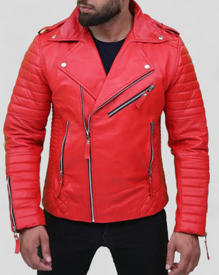 red biker jacket for mens