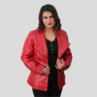red leather jacket for women