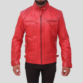 red biker jacket